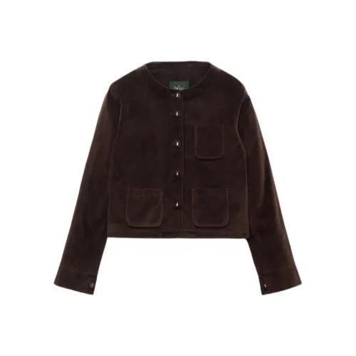 The Barnnet FW25 Eight Крем CLASSY Бархат Без воротника Куртка Куртки Пальто Женские