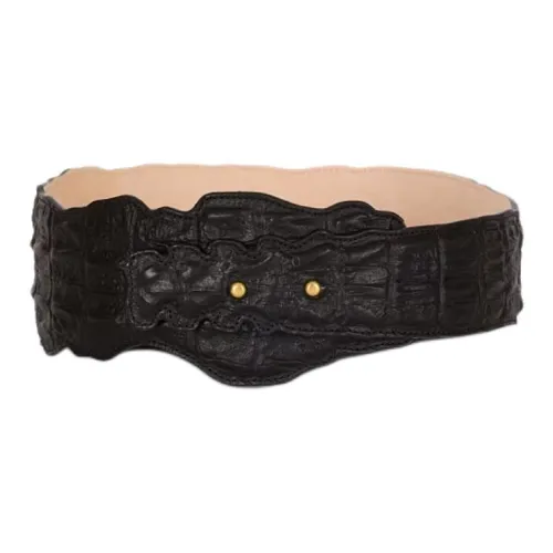 BALMAIN Телячья кожа Кожаные ремни Унисекс Черный 8 см