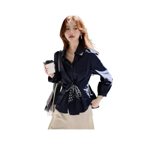 Still Quiet Модная Утягивающая Рубашка с Отложным Воротником Женская