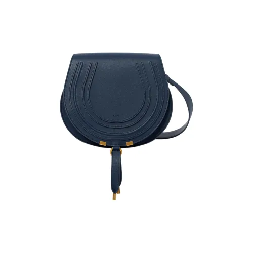 Chloe Marcie Телячья кожа Седло Сумка Плечевая сумка Женская Синяя