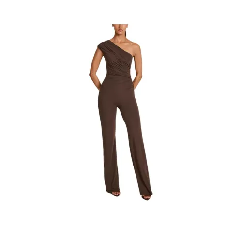 OH POLLY Модал Одно плечо Комбинезон В шоколадно-коричневом цвете Комбинезон Женские