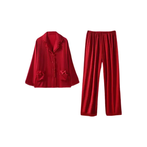 WANANNI Счастливый красный Женский комплект пижам