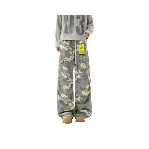 CTIDESTRAW Выцветший камуфляж унисекс карго-брюки