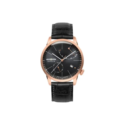 ZEPPELIN Автоматический Механический Часы Мужские 40 мм Черный Циферблат Корпус из Нержавеющей Стали Кожаный Ремешок
