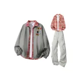 Серый+Красный Рубашка+Светло-Серые Штаны