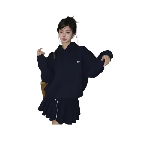 ZVJH Темно-синий Синий Женские Комплекты с Юбкой