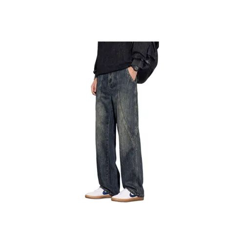 WilliamPOLO Ностальгический синий унисекс джинсы