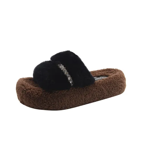 Puppytown Rubber Slide Slipper Petite Furry Slippers Women's Пуппитаун Руббер Слайд Тапочки Маленькие Пушистые Женские