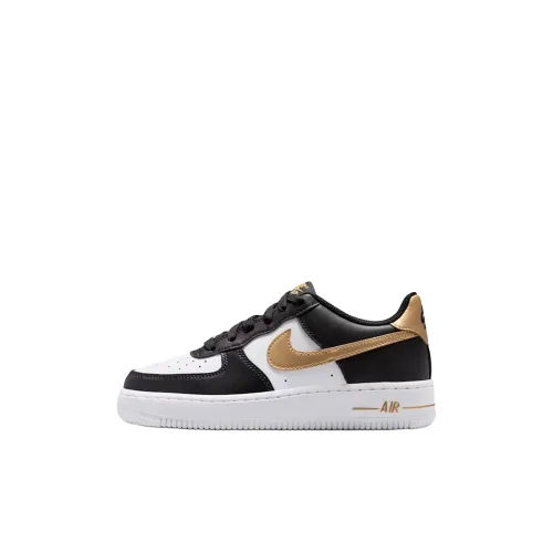 Nike Air Force 1 Low Топ Детские Скейтбординги Черный Белый Подростки