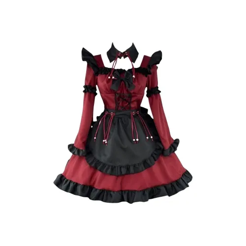 Meter Китайский Готический стиль Демон Лолита Костюм горничной