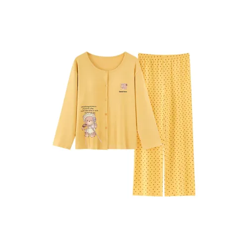 MADALLO Оранжевый Желтый Женский Пижамный Комплект