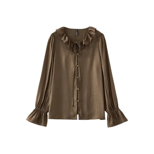 OUNIXUE Кофе Женские Рубашки