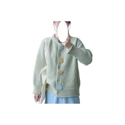 ZVJH Свежий зеленый женский трикотаж