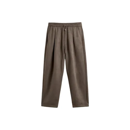 ZARA Темно-серый коричневый мужской повседневный брюки