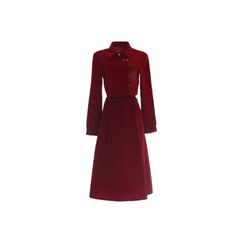 ARIADNAW STUDIO Комплект Платье Женское Длинное Платье с Длинными Рукавами