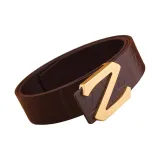 Золотая пряжка с текстурой "Z", цвет кофе