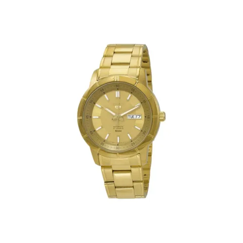 SEIKO Seiko5 Автоматический Механический Механизм Нержавеющая Сталь Ремешок Часы 43 мм Мужские Часы Золотой Циферблат