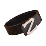 Серебряная пряжка с текстурой Z, черная