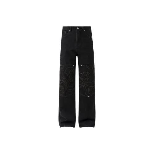 PILOTDRAGON Черные Унисекс Джинсы