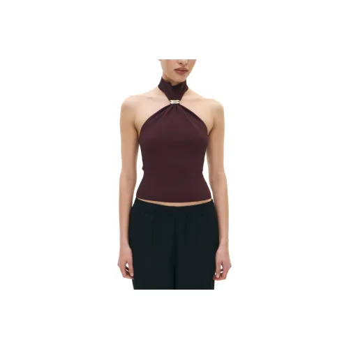 GLASSONS Темно-красный фиолетовый женский топ без рукавов