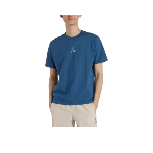New Balance Blue Men's T-Shirts New Balance Синие Мужские Футболки
