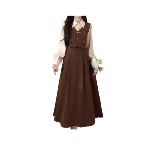 GIUHF Длинное платье с длинными рукавами женское