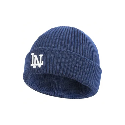 Шапка-бини с акриловым подкладом унисекс темно-синий