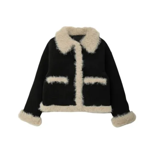 STARFEI Черное Женское Короткое Пальто