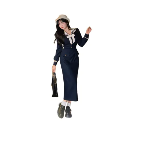 GIUHF Длинное платье с длинными рукавами женское