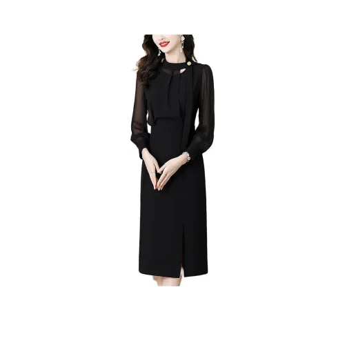 The Temptation Of The Muse Длинное платье с длинными рукавами женское