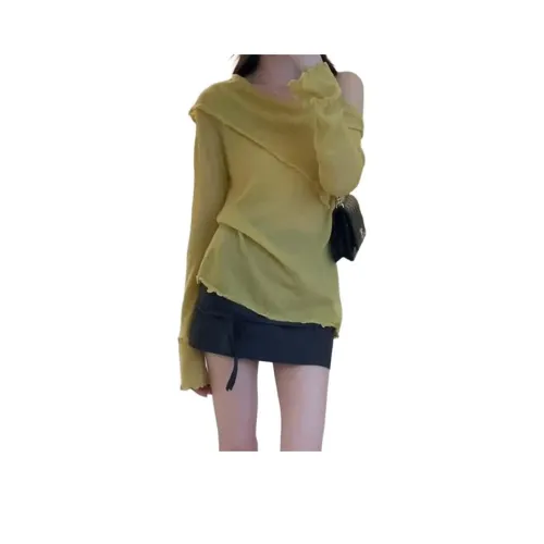 ZVJH Жёлтый Женский Трикотаж