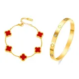 Счастливый Клевер Четырехлистный Коллекция (Красный)