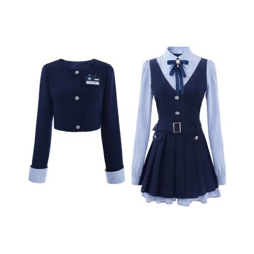 ETSE Пальто + Платье JK Одежда Sets Женская Униформа