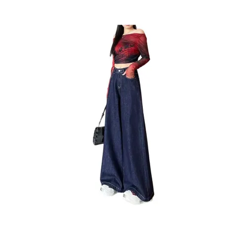 ZHUFEI Темно-синий женский джинсы