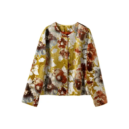 To The West Осенний Зеленый Желтый Женские Куртки