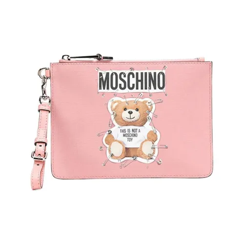 MOSCHINO Клатч из коровьей кожи маленький женский розовый
