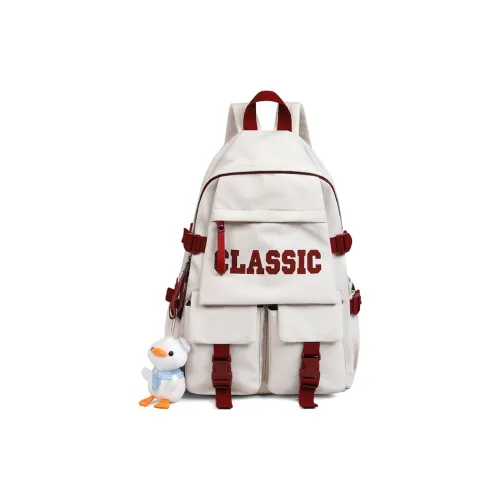 VINEY Ткань Рюкзак Стандартный Женский Экрю