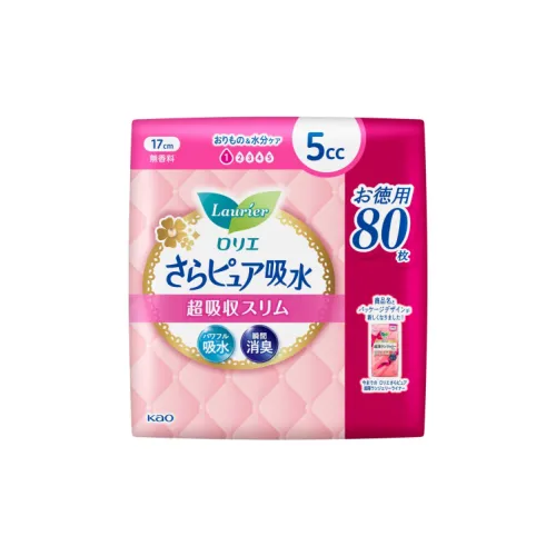 Laurier Sara Pure Очень тонкий Вода Absorption 5cc Гигиенические прокладки Сухой и свежий 17cm*80 шт
