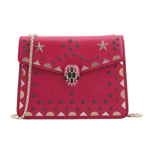 BVLGARI Serpenti Forever Кожа Плечевая сумка Стандартная Женская Красная