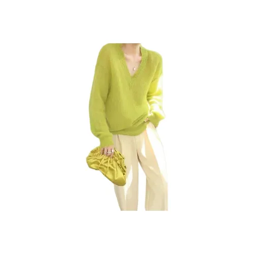 ZVJH Неоновый зеленый Женский трикотаж