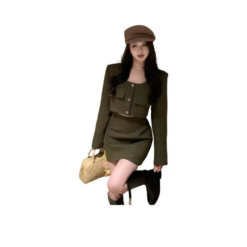 ZCDECO Зеленый Женский Комплект с Юбкой