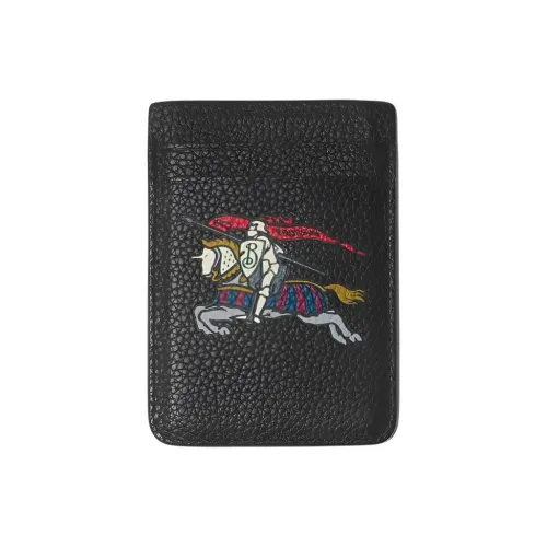 Burberry Футляр Для Карт Magnetic С Символом EKD Три Отделения Для Карт Вручную Прокрашенные Края Тисненый Логотип Burberry