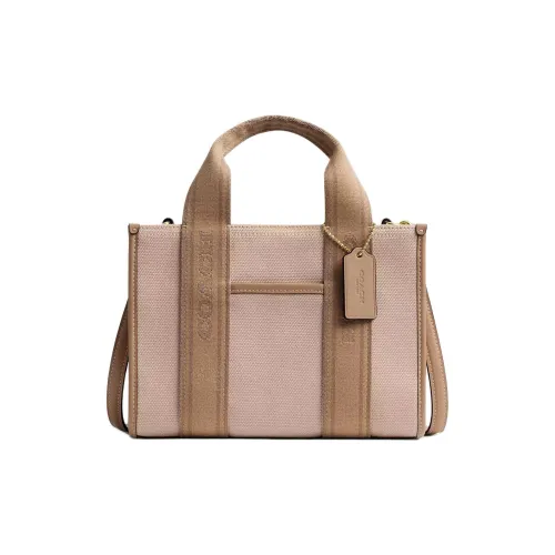 COACH PVC Тоут Сумка Сумка для покупок Сумка через плечо Сумка Маленькая Женская Темный Естественный