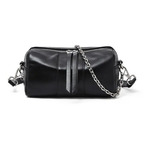 Old Man's Head Сумка через плечо из коровьей кожи женская черный экрю серый