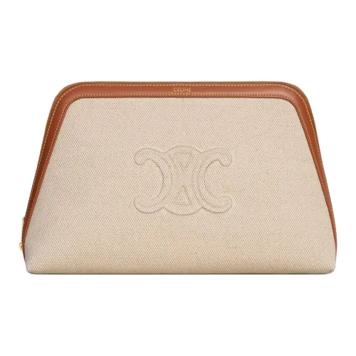 CELINE Triomphe Ткань Косметичка Большая Женская Естественная