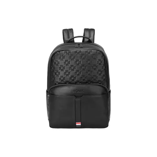 NOMK Рюкзак из коровьей кожи унисекс черный