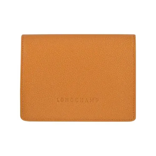 LONGCHAMP Le Foulonné Коровья кожа Держатель для карт кошелек Мужской Оранжевый