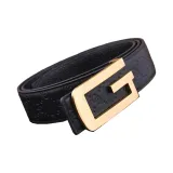 Золотая пряжка + двойной узор, черный