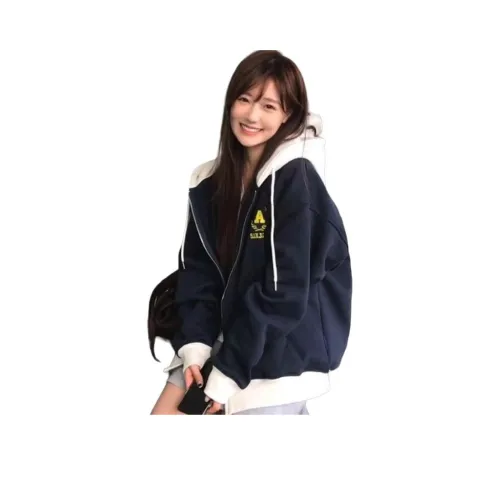 ZVJH Темно-синие женские свитшоты