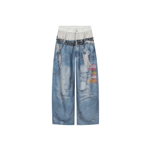 TREND ST Blue Unisex Jeans TREND ST Синий Унисекс Джинсы